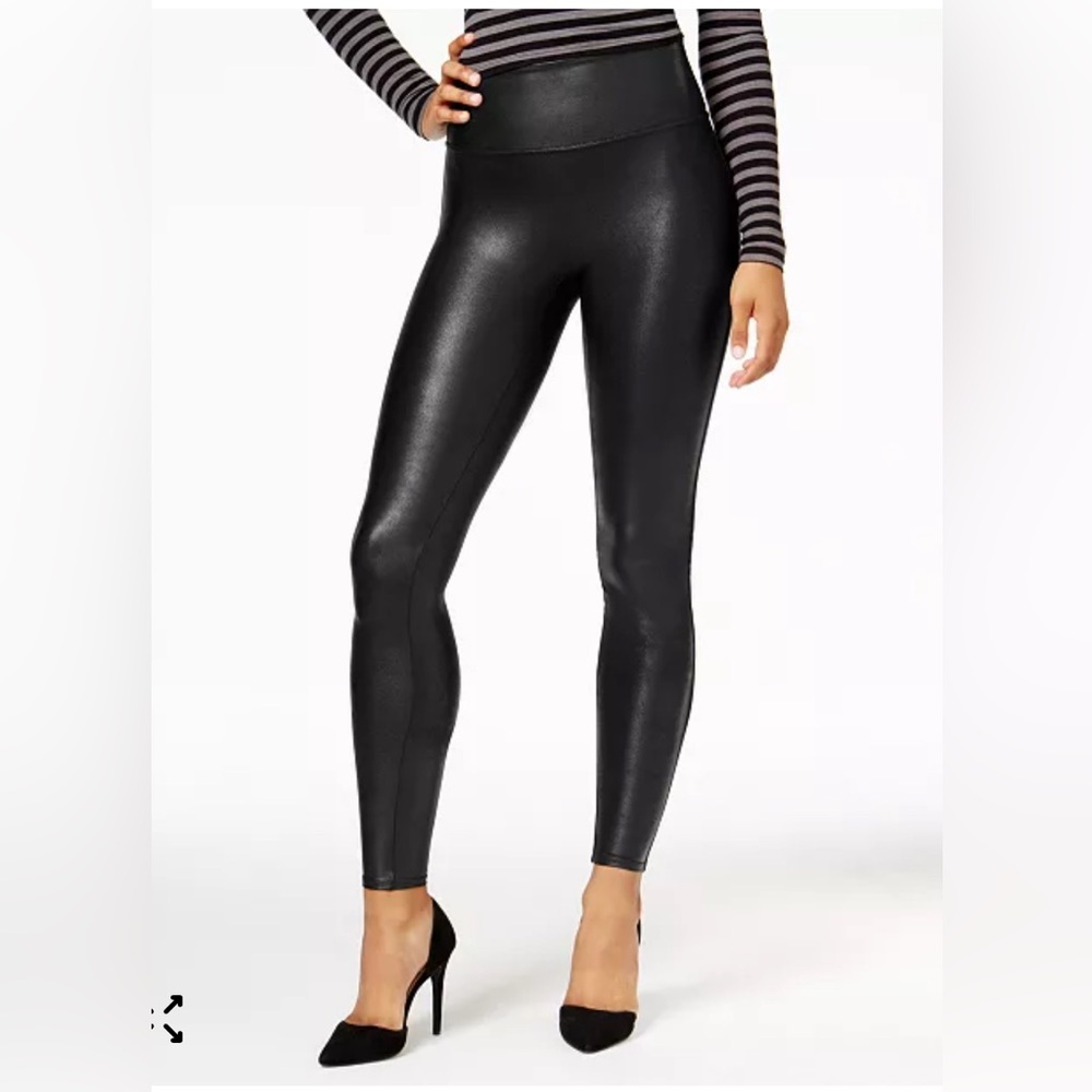 SPANX Faux Leather Tummy Control Leggings